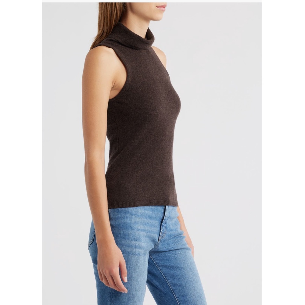 Reformation Marcy Sleeveless Turtleneck Sweater 100% Cashmere - Picture 2 of 5